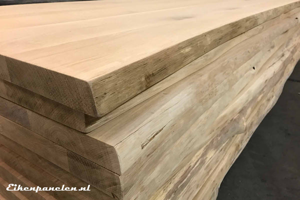 Eiken boomstamblad 40 mm CO 240 x 100 cm - eikenpanelen.nl