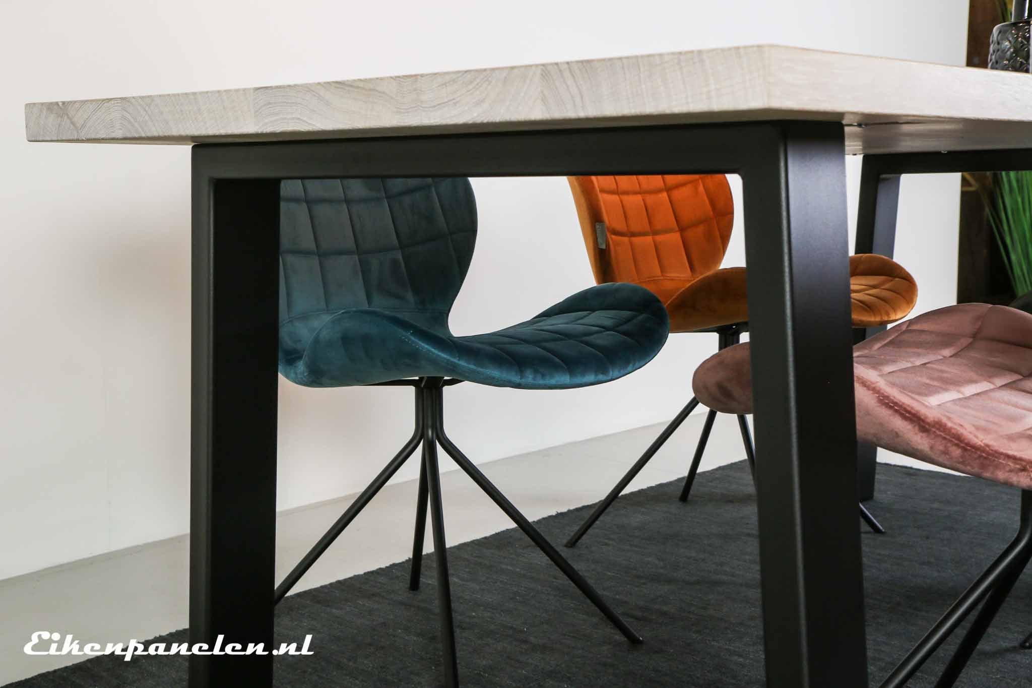 2 tafelpoten B80xH72 cm O-vormige tafellopers van gepoedercoat staal, zwart ML-design - ML